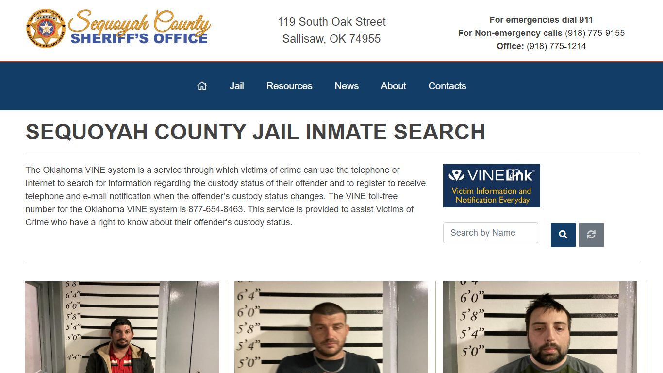 Inmate Search - Sequoyah County Sheriff's Office